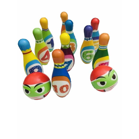 Kids Bowling Set - with 10 Bowling Pins & 2 Balls  One Size Multicolor - Picture 5 of 8
